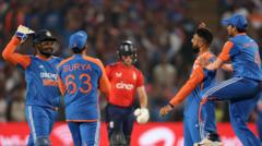 England beaten in fourth T20 as India clinch series