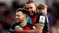 Lynagh stars as seven-try Quins thrash Ulster