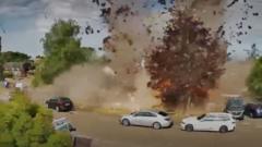 Watch: Bungalow destroyed in explosion captured on camera
