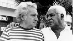 Jorge Amado e Dorival Caymmi no Rio de Janeiro em 1977