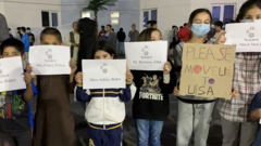 afghan children in camp in UAE