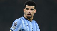 Tottenham’s Solanke out for ‘around six weeks’