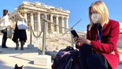 Bethany Bell on the Acropolis in Athens