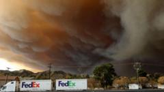 New fast-growing wildfire erupts near Los Angeles