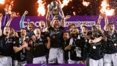 Watch Dundee lift Scottish Championship trophy after thriller