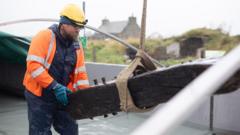 Ancient Orkney shipwreck put in water tank for preservation