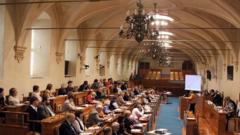 Зал заседаний сената, верхней палаты чешского парламента
