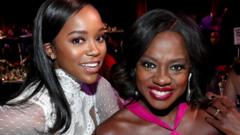 Aja Naomi King and Viola Davis at the Black Women in Hollywood Awards