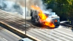 M6 delays after lorry catches fire
