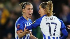 WSL: Brighton 1-1 Everton - Pinto cancels out Holmgaard opener