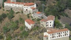 Aerial view of Salto de Castro, hillside village for di Portuguese border