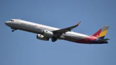 An Asiana Airlines plane seen in 2020 taking off from a Seoul airport