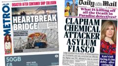 The Papers: 'Heartbreak bridge' and church 'asylum fiasco'