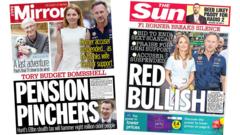 The Papers: 'Pension pinchers' and Horner 'Red Bullish'