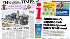 The Papers: 'No truce yet' in Gaza and Alzheimer's treatment hope