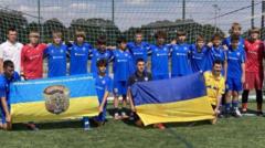 Ukrainian teen footballers train with Leeds United