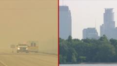 Watch: Canada wildfire smoke drifts into US and across the Atlantic
