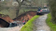 Major incident declared over giant hole at canal