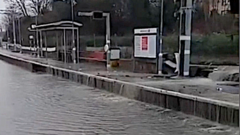 Watch: Gushing water turns railway 'into a river'