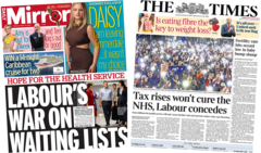 The Papers: Labour targets waiting lists but tax rises 'won't cure NHS'