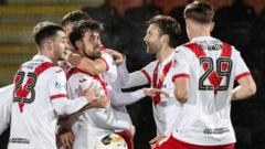Airdrie in control of play-off tie as Cove & QoS draw