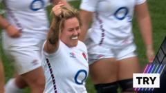 Packer burrows over against Scotland for 50th England try