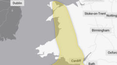 Rhybudd melyn am wyntoedd cryfion ar Ddiwrnod Nadolig