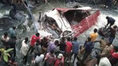 Dozens die in Ethiopia after lorry with wedding guests falls into river