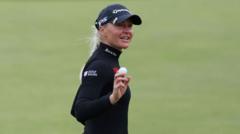 England's Hull leads Women's Open after round one