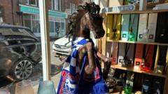 Town turns blue and white ahead of promotion match