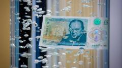 The new five pound note under water