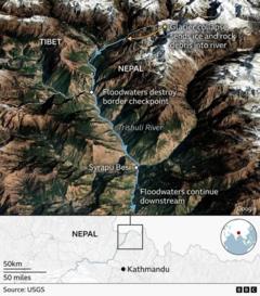 Collapsed glacier likely caused devastating Nepal-Tibet floods, scientists say
