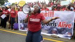 Nollywood celebrity Patience Ozokwor, aka Mama G, pleads for the release of the more than 200 abducted Chibok school girls in Lagos on May 29, 2014,