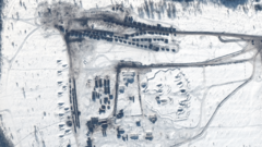 Satellite image showing Russian military activity in Belarus