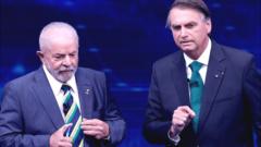Lula e Bolsonaro durante debate presidencial