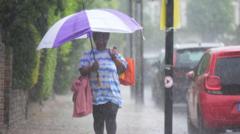 Thunderstorm warning issued for large parts of England and Wales