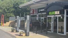 Eight-year-old among three injured after car crashes at M4 service station
