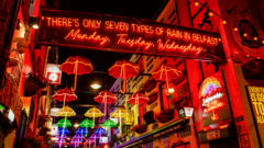 Belfast's famous umbrella street undergoing refurbishment
