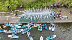 Giant E.coli sculpture unveiled in sewage protest