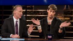 Comedian Bill Maher (left) with Milo Yiannopoulos (right)
