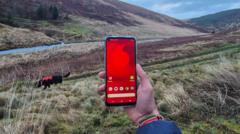 UK's first smartphone video call via satellite made from Welsh mountain