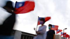 台灣中華民國旗幟與行人