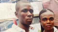 Old foto of Lawrence Chukwu and im wife Chizoba wey die die for Enugu state