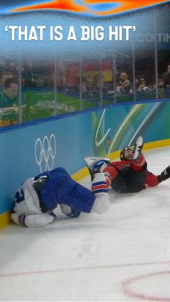 USA v Canada gold medal match begins with big hit