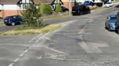 Bus stops suspended in potholes row