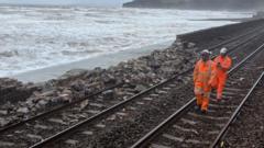 Storm damage forces closure of railway line
