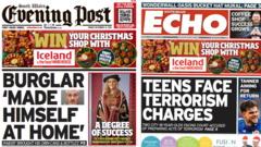 Burglar 'made himself at home' and teens face terrorism charges