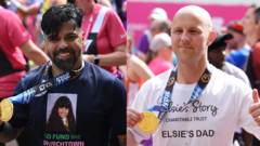 Fathers of Southport victims complete London marathon in tribute to daughters