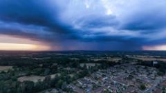 Most of England falls under the alert for storms which could cause disruption and power cuts.