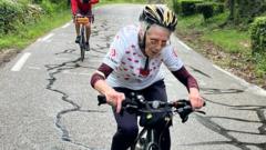 Woman, 82, bikes up mountain to raise Gaza aid funds